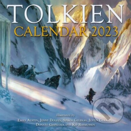 Tolkien Calendar 2023 - Emily Austin (ilustrátor), Jenny Dolfen (ilustrátor), Spiros Gerekas (ilustrátor), Justin Gerard (ilustrátor), Donato Giancola (ilustrátor),  Kip Rasmussen (ilustrátor), 2022
