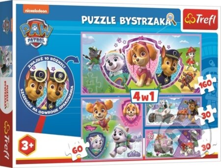 Puzzle: Tlapková patrola 4v1 s hledáním rozdílů (Trefl). Trefl, 2022 Puzzle: Tlapková patrola 4v1 s hledáním rozdílů (Trefl). Trefl, 2022