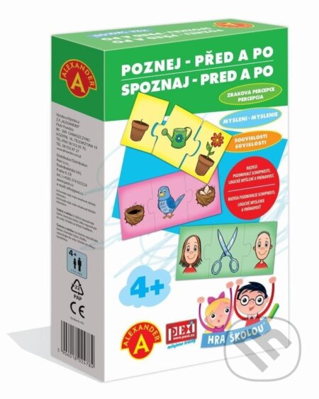 Spoločenská hra: Hra školou - Poznej před a po (Pexi). Pexi, 2022 Spoločenská hra: Hra školou - Poznej před a po (Pexi). Pexi, 2022