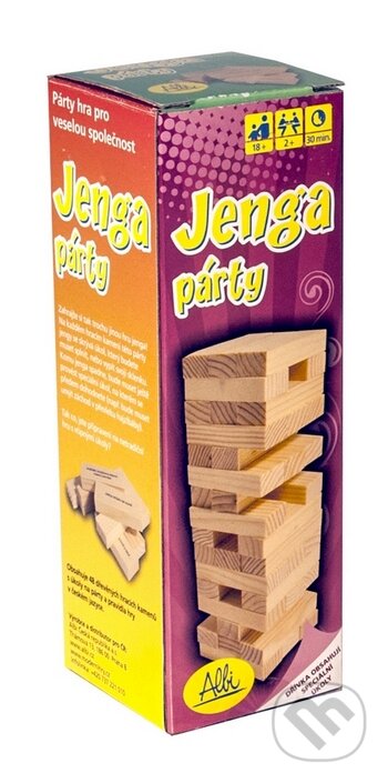 Společenská hra: Párty jenga česká verze (Albi). Albi, 2013 Společenská hra: Párty jenga česká verze (Albi). Albi, 2013