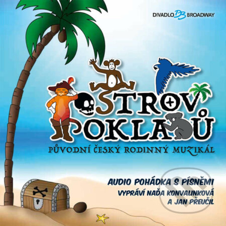 Audiokniha: Ostrov pokladů. Původní český rodinný muzikál (Jan Krůta, Josef Laufer, Michaela Novotná a Zdeněk Hrubý). LL Production, 2022 Audiokniha: Ostrov pokladů. Původní český rodinný muzikál (Jan Krůta, Josef Laufer, Michaela Novotná a Zdeněk Hrubý). LL Production, 2022