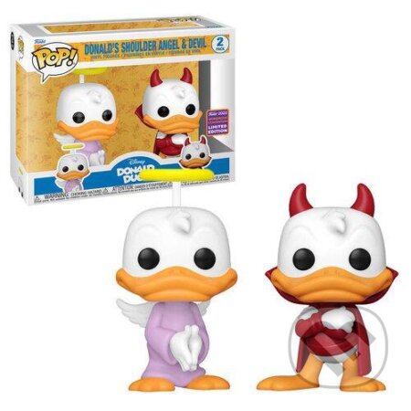 Funko POP Disney: Donald Duck - 2PK Donald’s Shoulder Angel and Devil (2022 shared WonderCon exclusive) (Funko). Funko, 2022 Funko POP Disney: Donald Duck - 2PK Donald’s Shoulder Angel and Devil (2022 shared WonderCon exclusive) (Funko). Funko, 2022