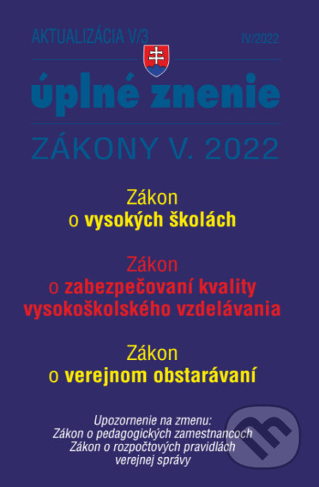 Aktualizácia V/3 / 2022 - štátna služba, inf. technológie verejnej správy, Poradca s.r.o., 2022