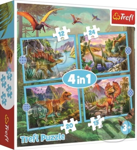 Puzzle: Jedineční dinosauři 4v1 (Trefl). Trefl, 2022 Puzzle: Jedineční dinosauři 4v1 (Trefl). Trefl, 2022