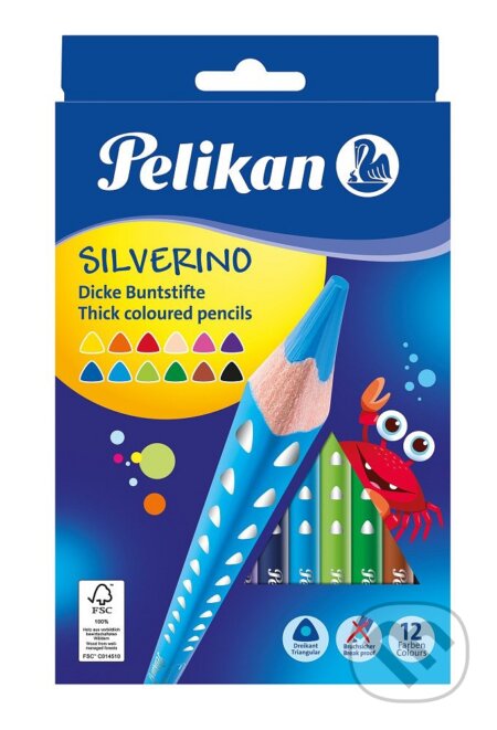 Pastelky Silverino silné 12ks, Pelikan, 2022