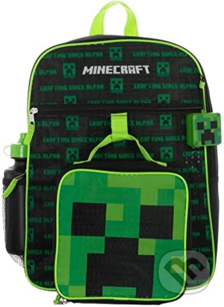 Školský batoh Minecraft: Set batoh - desiatový box - Fľaša - hračka, ADC BF, 2022