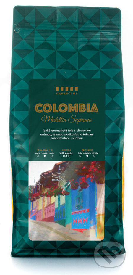 Kávy a čaje: Colombia Supremo 18 (Cafepoint). Cafepoint, 2013 Kávy a čaje: Colombia Supremo 18 (Cafepoint). Cafepoint, 2013