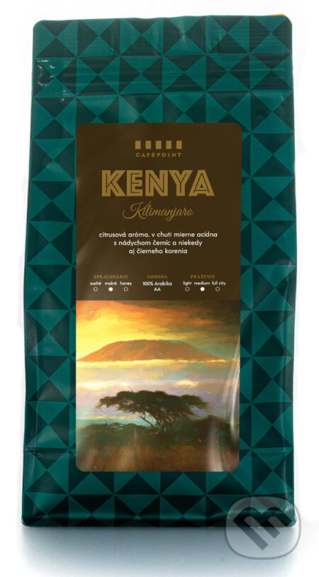 Kávy a čaje: Kenya Kilimanjaro AA Washed (Cafepoint). Cafepoint, 2013 Kávy a čaje: Kenya Kilimanjaro AA Washed (Cafepoint). Cafepoint, 2013