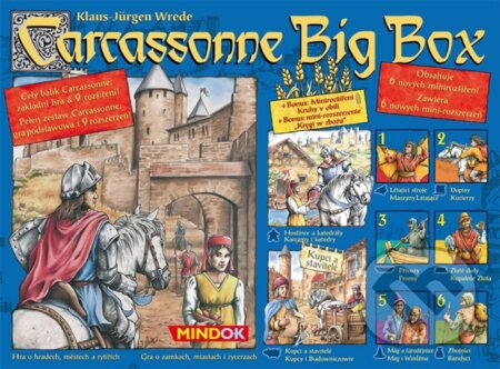 Společenská hra: Carcassonne Big Box (Klaus-Jürgen Wrede). Mindok, 2013 Společenská hra: Carcassonne Big Box (Klaus-Jürgen Wrede). Mindok, 2013