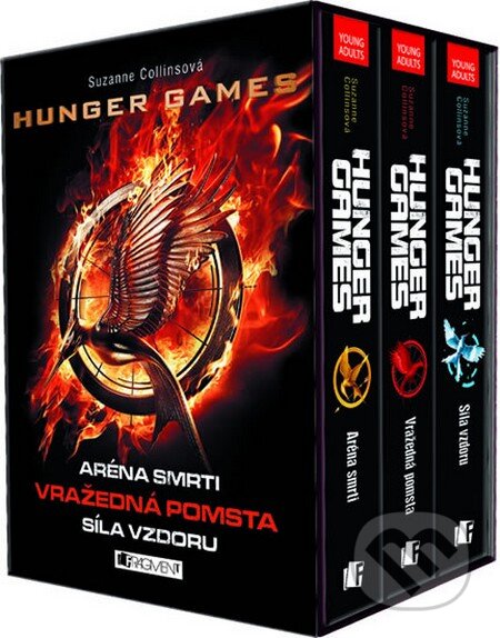 Kniha: Hunger Games - 3 knihy v dárkovém boxu (Suzanne Collins). Nakladatelství Fragment, 2013 Kniha: Hunger Games - 3 knihy v dárkovém boxu (Suzanne Collins). Nakladatelství Fragment, 2013