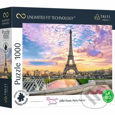 Puzzle: Romantický západ slnka: Eiffelova veža v Paríži, Francúzsko (Trefl). Trefl, 2022 Puzzle: Romantický západ slnka: Eiffelova veža v Paríži, Francúzsko (Trefl). Trefl, 2022