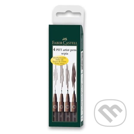 Popisovač Pitt Artist Pen - sepia (S,F,M,B) 4 ks (Faber-Castell). Faber-Castell, 2020 Popisovač Pitt Artist Pen - sepia (S,F,M,B) 4 ks (Faber-Castell). Faber-Castell, 2020