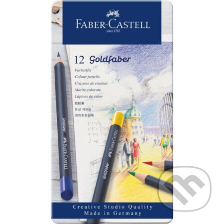 Pastelky Goldfaber permanent set-plech 12 farebné (Faber-Castell). Faber-Castell, 2020 Pastelky Goldfaber permanent set-plech 12 farebné (Faber-Castell). Faber-Castell, 2020