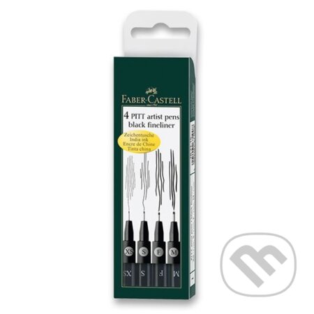 Popisovač Pitt Artist Pen - černá 4 ks (Faber-Castell). Faber-Castell, 2020 Popisovač Pitt Artist Pen - černá 4 ks (Faber-Castell). Faber-Castell, 2020