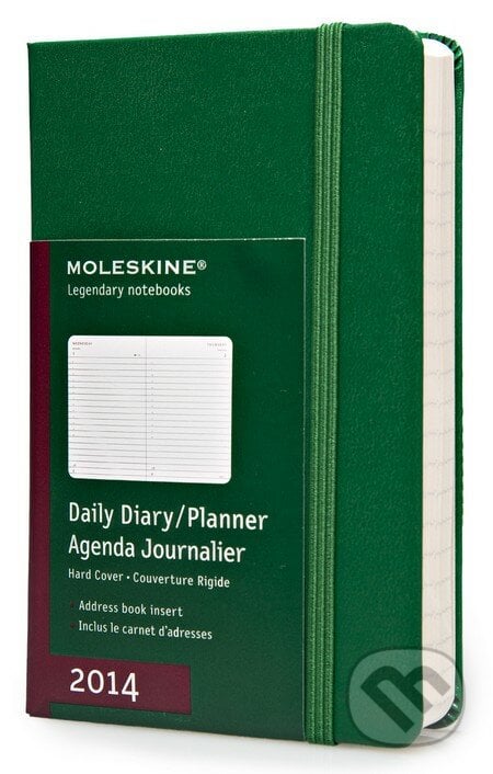 Moleskine – 12-mesačný diár 2014 zelený (malý, denný, pevná väzba), Moleskine, 2013