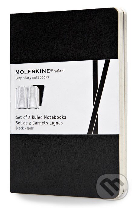 Moleskine - sada 2 malých linajkovaných zápisníkov Volant (mäkká väzba) - čierny (Moleskine). Moleskine Moleskine - sada 2 malých linajkovaných zápisníkov Volant (mäkká väzba) - čierny (Moleskine). Moleskine