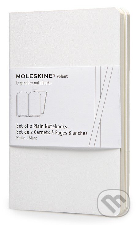 Moleskine - sada 2 malých čistých zápisníkov Volant (mäkká väzba) - biely, Moleskine