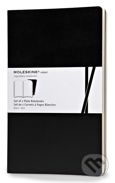 Moleskine - sada 2 stredných čistých zápisníkov Volant (mäkká väzba) - čierny (Moleskine). Moleskine Moleskine - sada 2 stredných čistých zápisníkov Volant (mäkká väzba) - čierny (Moleskine). Moleskine