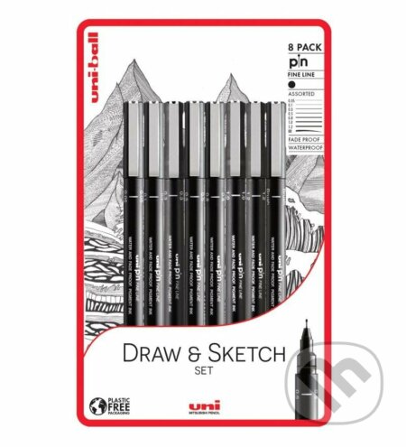Uni Pin Sada linerů - Draw and Sketch 8 ks, OFFICE LINE
