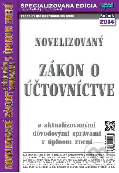 Kniha: Novelizovaný zákon o účtovníctve (Epos). Epos, 2014 Kniha: Novelizovaný zákon o účtovníctve (Epos). Epos, 2014