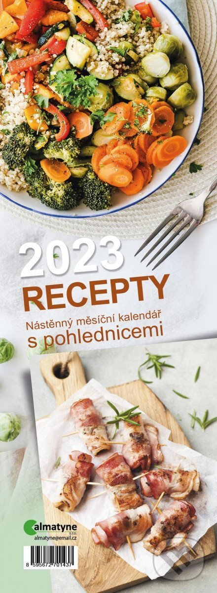 Kalendář 2023: Recepty, pohlednicový, Almatyne, 2022