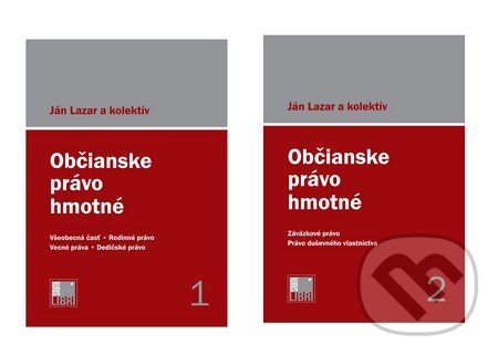 Kniha: Občianske právo hmotné 1. a 2. zväzok (Ján Lazar a kolektiv). IURIS LIBRI, 2014 Kniha: Občianske právo hmotné 1. a 2. zväzok (Ján Lazar a kolektiv). IURIS LIBRI, 2014