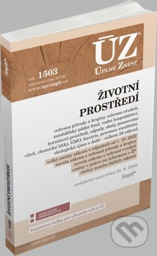 Kniha: Úplné Znění - 1503 Životní prostředí (Sagit). Sagit, 2022 Kniha: Úplné Znění - 1503 Životní prostředí (Sagit). Sagit, 2022