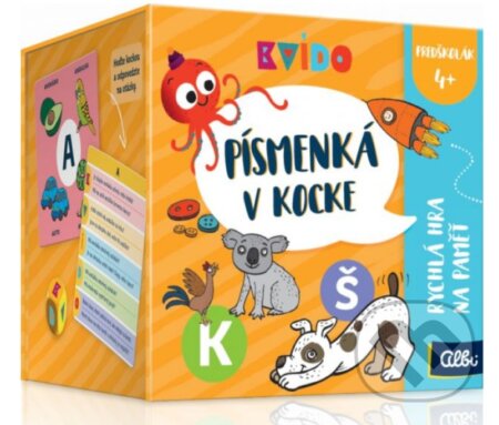 Spoločenská hra: Kvído - Písmenká v kocke (Albi). Albi, 2022 Spoločenská hra: Kvído - Písmenká v kocke (Albi). Albi, 2022