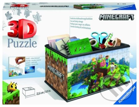 Puzzle: 3D Úložná krabice Minecraft (Ravensburger). Ravensburger, 2022 Puzzle: 3D Úložná krabice Minecraft (Ravensburger). Ravensburger, 2022
