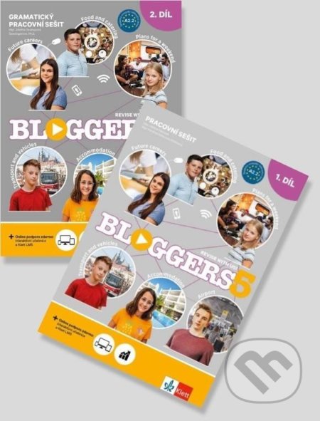 Kniha: Bloggers 5 (A2) – 2 dílný prac. sešit + žákovská licence (Klett). Klett, 2022 Kniha: Bloggers 5 (A2) – 2 dílný prac. sešit + žákovská licence (Klett). Klett, 2022