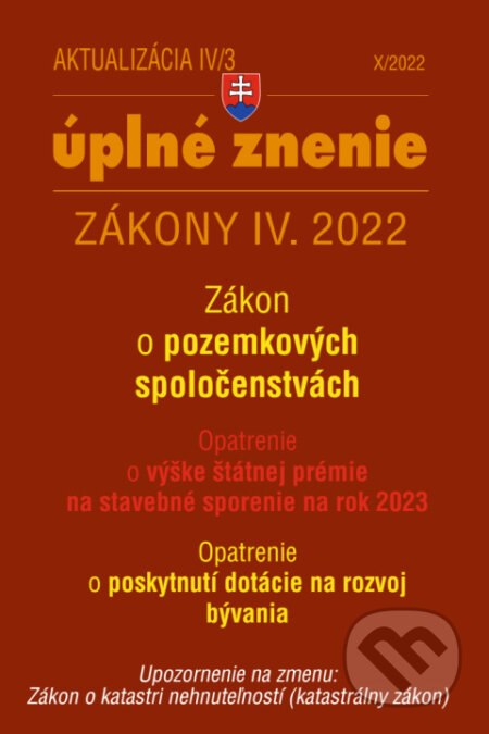 Kniha: Aktualizácia IV/3 / 2022 - bývanie, stavebný zákon (Poradca s.r.o.). Poradca s.r.o., 2022 Kniha: Aktualizácia IV/3 / 2022 - bývanie, stavebný zákon (Poradca s.r.o.). Poradca s.r.o., 2022