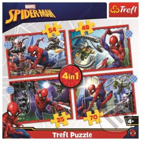 Puzzle: Hrdinný Spiderman 4v1 (Trefl). Trefl, 2022 Puzzle: Hrdinný Spiderman 4v1 (Trefl). Trefl, 2022