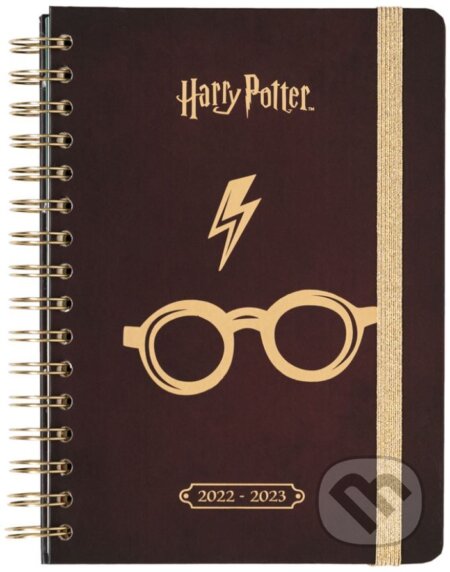 Plánovací týždenný školský diár A5 2022/2023 Harry Potter: Classic so samolepkami, záložkami a obálkou, Harry Potter, 2022