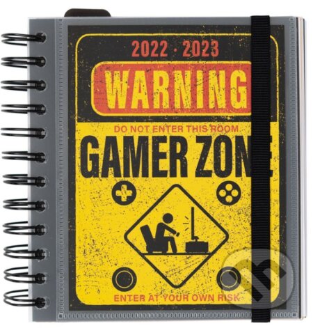 Plánovací denný školský diár 2022/2023 Gameration: Warning so samolepkami, záložkami a obálkou, , 2022
