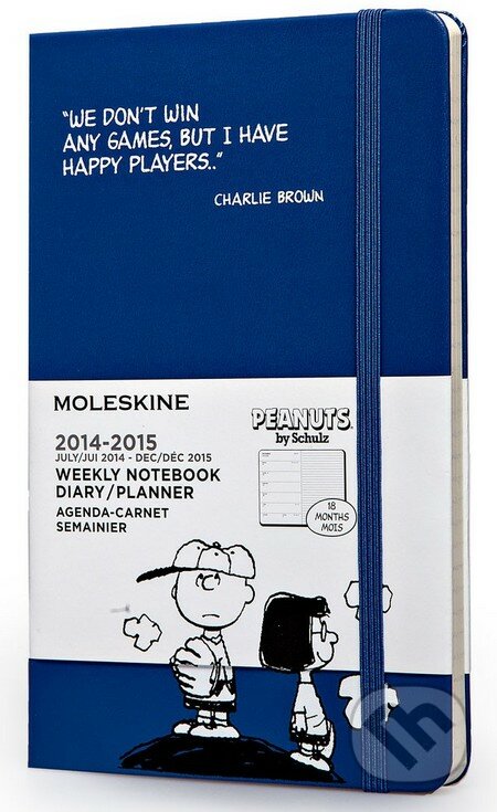 Moleskine – 18-mesačný plánovací modrý diár Peanuts 2014/2015, Moleskine, 2014