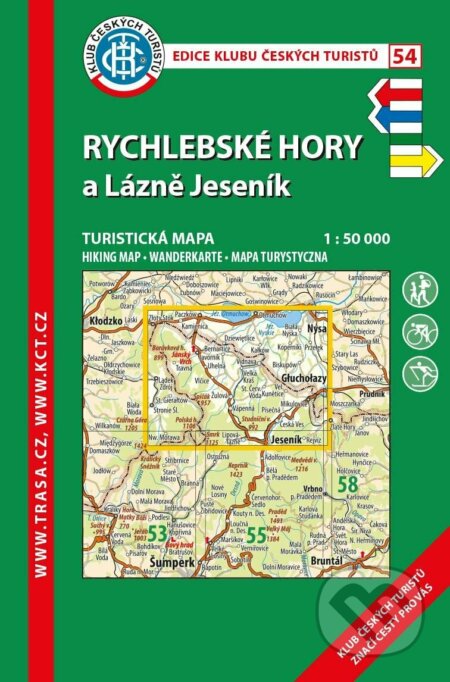 KČT 54 Rychlebské hory 1:50 000 / turistická mapa (Klub českých turistů). Klub českých turistů KČT 54 Rychlebské hory 1:50 000 / turistická mapa (Klub českých turistů). Klub českých turistů