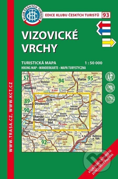 KČT 93 Vizovické vrchy 1:50T Turistická mapa (Klub českých turistů). Klub českých turistů, 2022 KČT 93 Vizovické vrchy 1:50T Turistická mapa (Klub českých turistů). Klub českých turistů, 2022