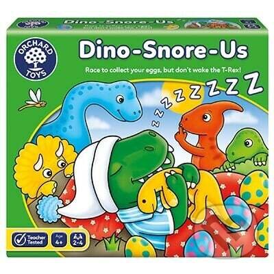 Spoločenská hra: Dino Snore Us (Chrápající dinosaurus) (Orchard Toys). Orchard Toys, 2022 Spoločenská hra: Dino Snore Us (Chrápající dinosaurus) (Orchard Toys). Orchard Toys, 2022