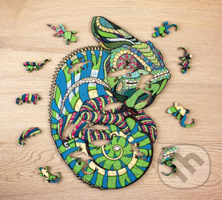 Drevené puzzle – chameleón veľkosť M, ECO WOOD ART