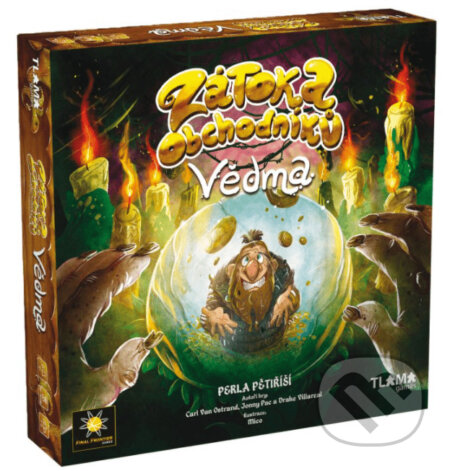 Spoločenská hra: Zátoka Obchodníků - Vědma (Carl Van Ostrand, Drake Villareal a Jonny Pac). Tlama games, 2022 Spoločenská hra: Zátoka Obchodníků - Vědma (Carl Van Ostrand, Drake Villareal a Jonny Pac). Tlama games, 2022