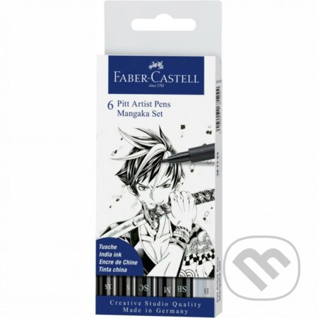 PITT umelecké fixky Manga Black set, 6ks (Faber-Castell). Faber-Castell, 2020 PITT umelecké fixky Manga Black set, 6ks (Faber-Castell). Faber-Castell, 2020