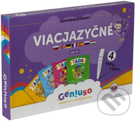 Spoločenská hra: Geniuso viacjazyčný balíček TADA 4 (4 hovoriace knihy + pero) (Geniuso). Geniuso, 2022 Spoločenská hra: Geniuso viacjazyčný balíček TADA 4 (4 hovoriace knihy + pero) (Geniuso). Geniuso, 2022