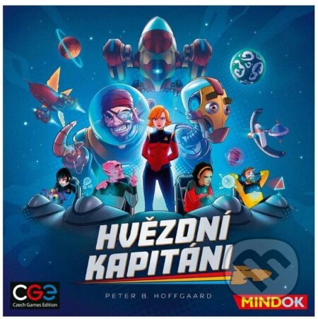 Spoločenská hra: Hvězdní kapitáni (Peter B. Hoffgaard). Mindok, 2022 Spoločenská hra: Hvězdní kapitáni (Peter B. Hoffgaard). Mindok, 2022