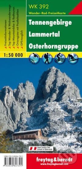 WK 392 Tennengebirge-Lammertal-Osterhorngruppe 1:50 000/mapa, freytag&berndt