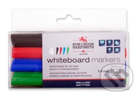 Koh-i-noor značkovače White Board sada 4ks - plochý hrot (KOH-I-NOOR HARDTMUTH). KOH-I-NOOR HARDTMUTH, 2022 Koh-i-noor značkovače White Board sada 4ks - plochý hrot (KOH-I-NOOR HARDTMUTH). KOH-I-NOOR HARDTMUTH, 2022
