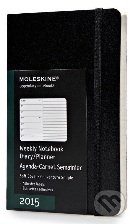 Moleskine – 12-mesačný čierny plánovací diár 2015, Moleskine, 2014