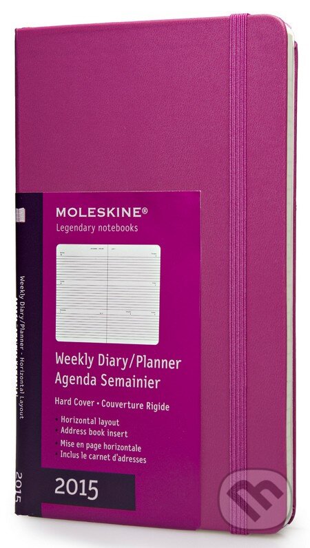 Moleskine – 12-mesačný ružový horizontálny diár 2015, Moleskine, 2014