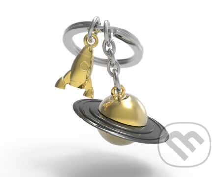 Kľúčenka - Zlatý Saturn a raketa (Metalmorphose). Metalmorphose, 2023 Kľúčenka - Zlatý Saturn a raketa (Metalmorphose). Metalmorphose, 2023