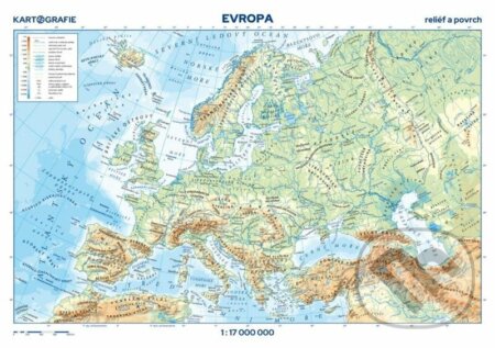 Evropa - reliéf a povrch 1:17 000 000 nástěnná mapa (Kartografie Praha). Kartografie Praha, 2023 Evropa - reliéf a povrch 1:17 000 000 nástěnná mapa (Kartografie Praha). Kartografie Praha, 2023