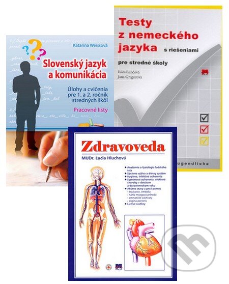 Kniha: Slovenský jazyk a komunikácia + Zdravoveda + Testy z nemeckého jazyka s riešeniami (Ivica Lenčová, Jana Gregorová, Katarína Weissová a Lucia Hluchová). Príroda Kniha: Slovenský jazyk a komunikácia + Zdravoveda + Testy z nemeckého jazyka s riešeniami (Ivica Lenčová, Jana Gregorová, Katarína Weissová a Lucia Hluchová). Príroda